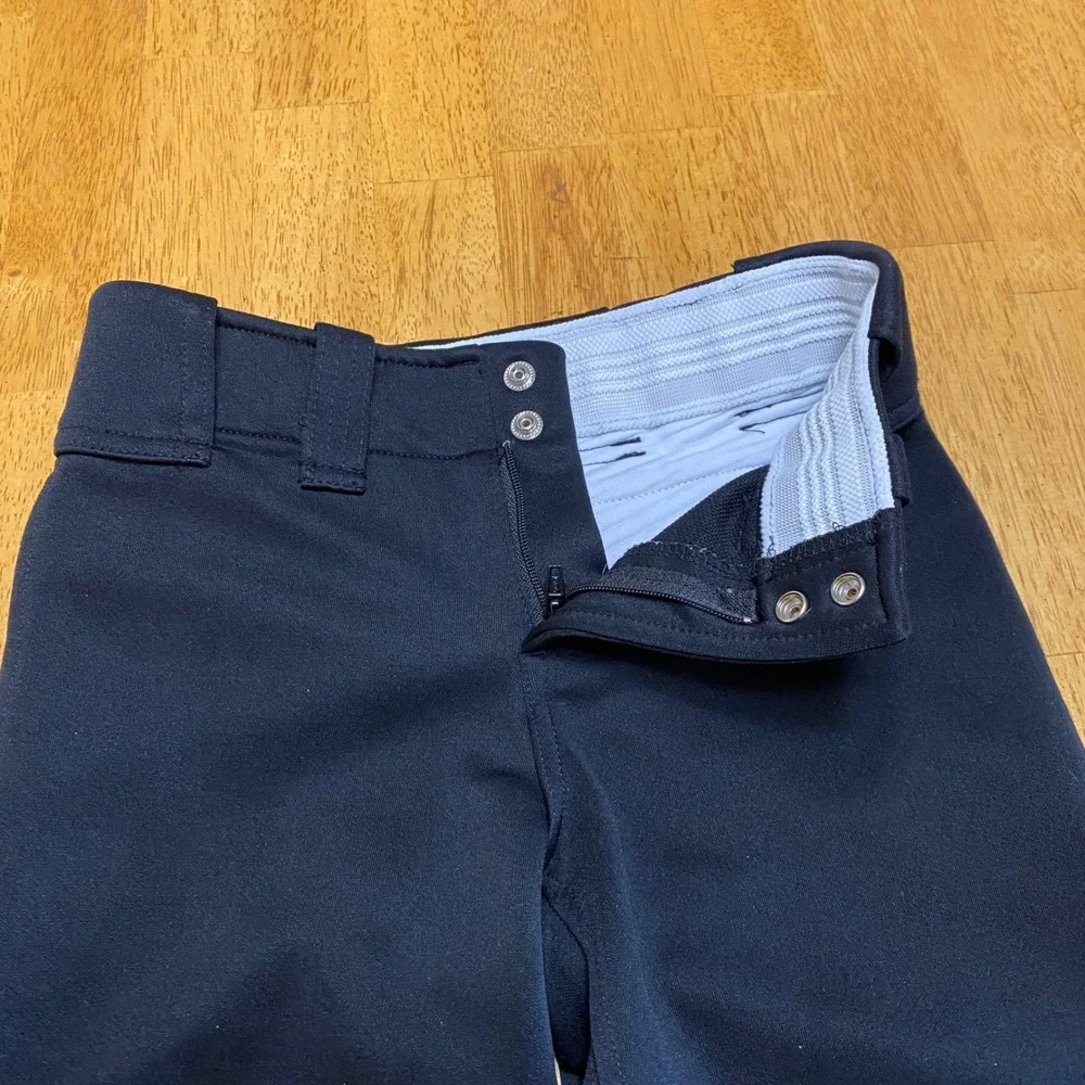 Willit Baseball Pants Kids‎ Size S Black Elastic Hem Padded Knees
